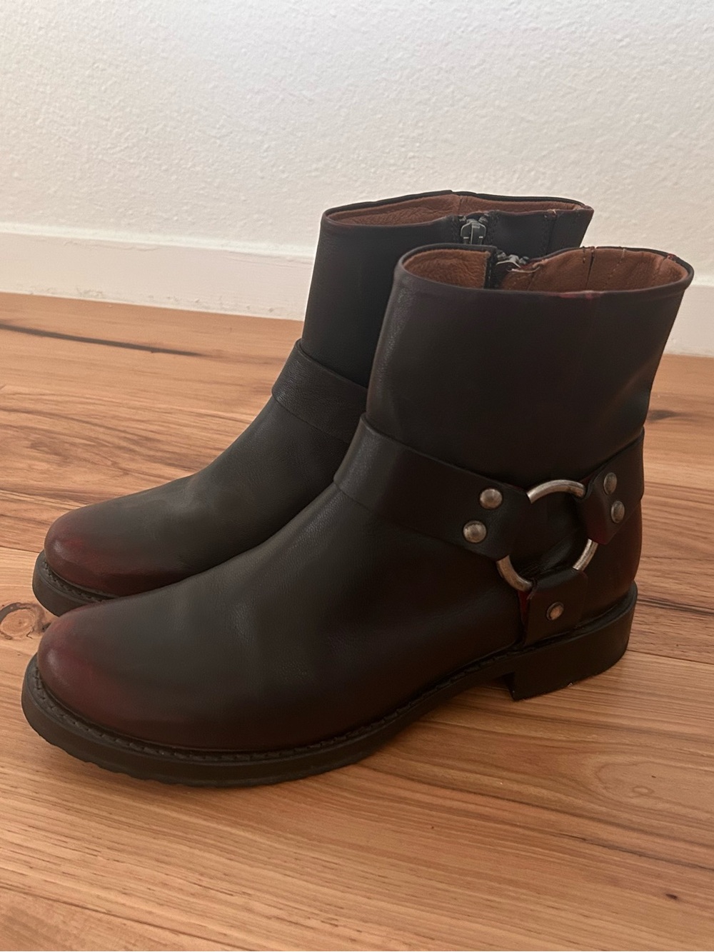 Frye Veronica Leather Harness Moto Boot